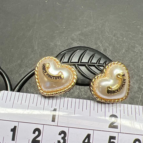 Juicy Couture Faux Pearl Heart Earrings