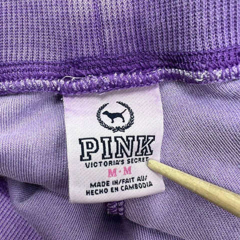 Vintage Y2K VS PINK Women's Purple Velour Wide Leg Flare Lounge Pants M