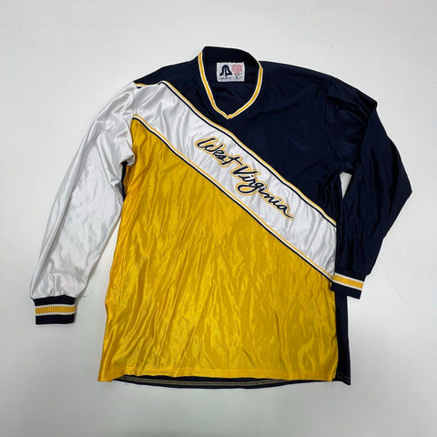 Vintage 80s West Virginia Mountaineers Football Jersey Sports Belle USA Sz L