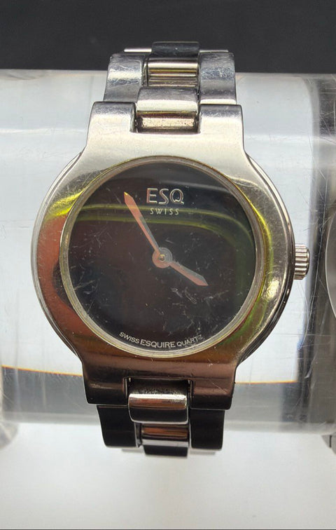 ESQ Swiss & Croton Titanium Men's Watch Lot of 3 Stainless Steel Silver Tone