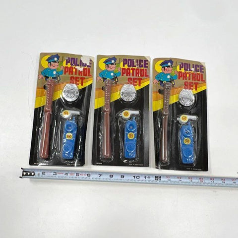 Lot of 3 Vintage Police Patrol Set No. 215 Made in Hong Kong Toys NIP Sealed
