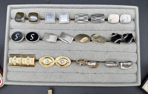 Vintage Swank Foster Men's Costume Jewelry Lot Cufflinks Tie Bars 30+ Pieces
