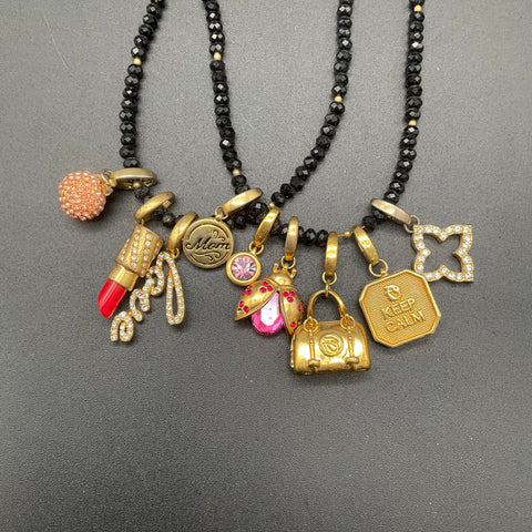 Spartina 449 Jewelry Lot 18K Gold Plated Fringe Earrings Charm Necklace Leather