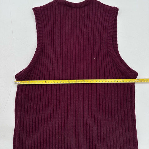 Vintage 70s Cardigan Sweater & Ribbed Knit Vest Lot Orlon Acrylic Sz L