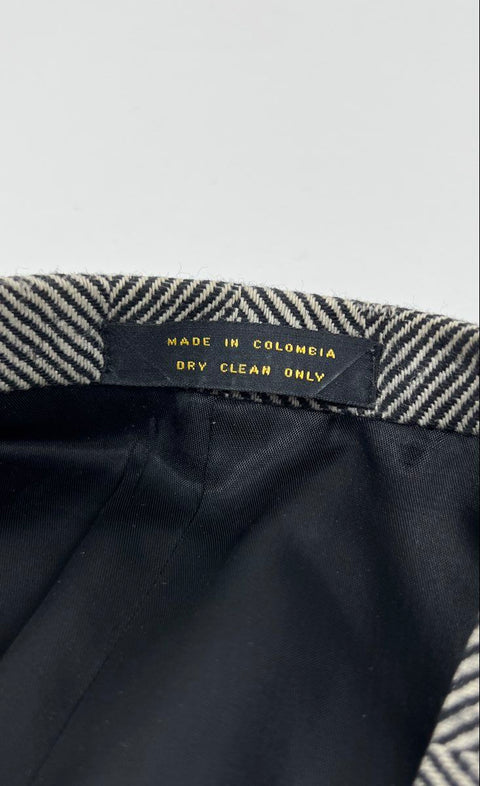 Lot of 2 Vintage 90s Oscar de la Renta Men's Blazers Plaid Herringbone Gray