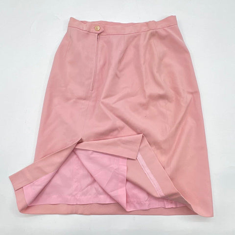 Vintage Ralph Lauren Purple Label Women's Pink Wool Made in USA Skirt Sz 10