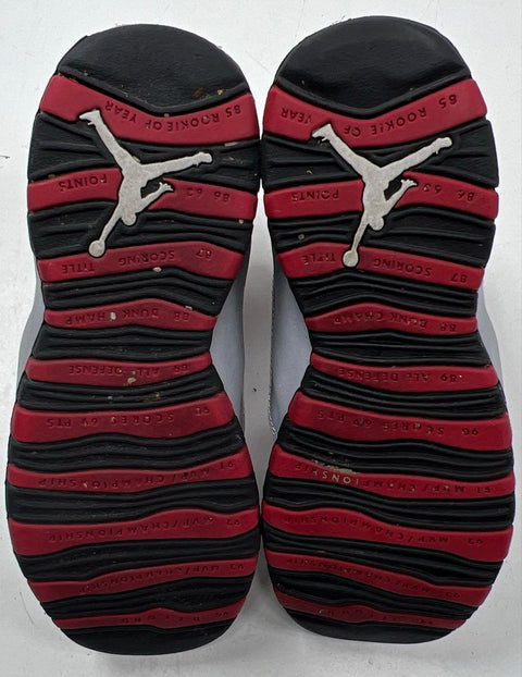Nike Air Jordan 10 Retro GS Wolf Grey Legion Red Girls Youth Size 4.5Y