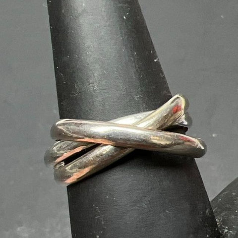 925 Sterling Silver Triple Band Ring Size 9 5.07g