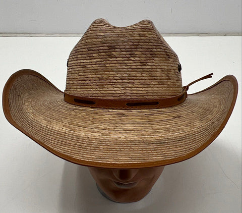 Saddleback Hats Men's Natural Palm Leaf Straw Cowboy Western Hat NWT One Size