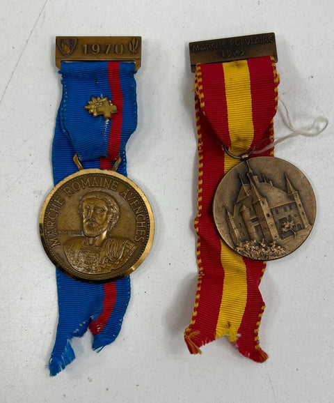 Lot of 4 Vintage European March Medals 1970s Swiss Spanish Belgian Souvenir