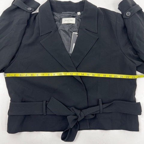 Babaton Women's Black Postage Belted Cropped Jacket Sz L NWT
