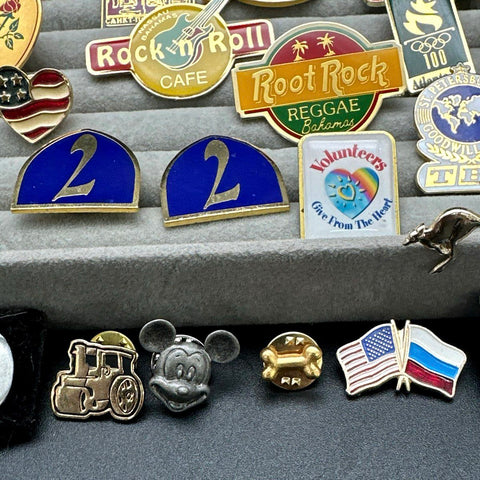 Vintage Lapel Pin Lot 37pc Hard Rock Cafe Olympics Planet Hollywood Disney 90s