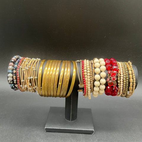 Boho Eclectic Bracelets Bangles Cuffs Elephant Jewelry Lot of 40+ Pieces