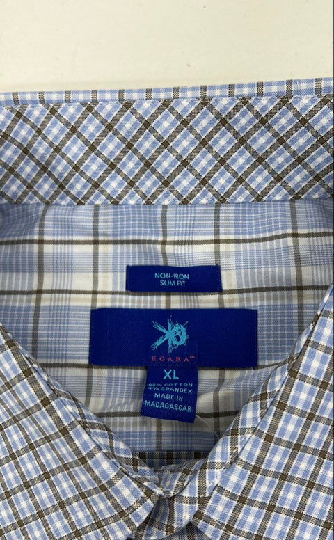 Egara Men's Lot of 2 Plaid Non-Iron Button Up Dress Shirts Size XL NWT