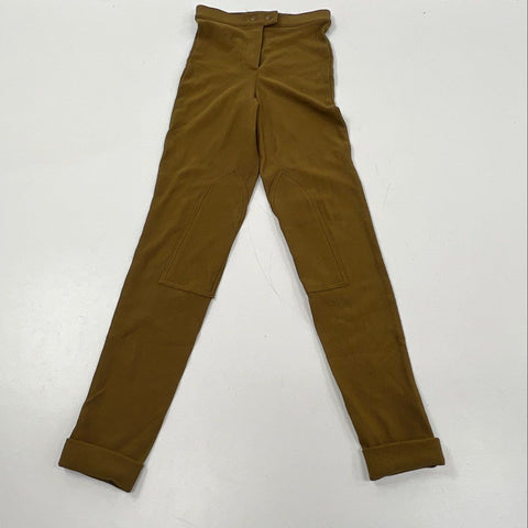 Vintage American Apparel Women's Tan High Rise Ribbed Knit Riding Pant Sz XL