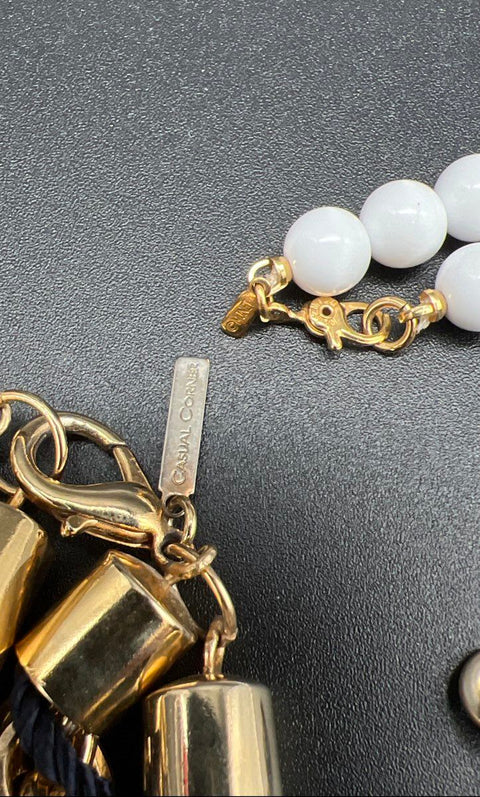 Vintage Patriotic Jewelry Lot of 20 Chicos Monet Trifari Necklaces Earrings