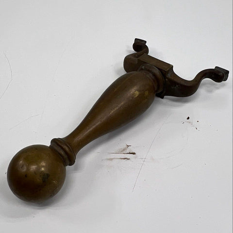 Vintage Brass Fireplace Andiron Replacement Part Single Ball Top Cabriole Leg