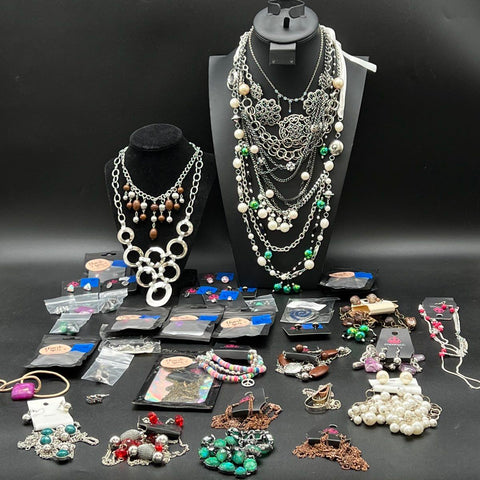 Paparazzi Costume Jewelry Lot of 35 Necklaces Earrings Bracelets Mixed Styles