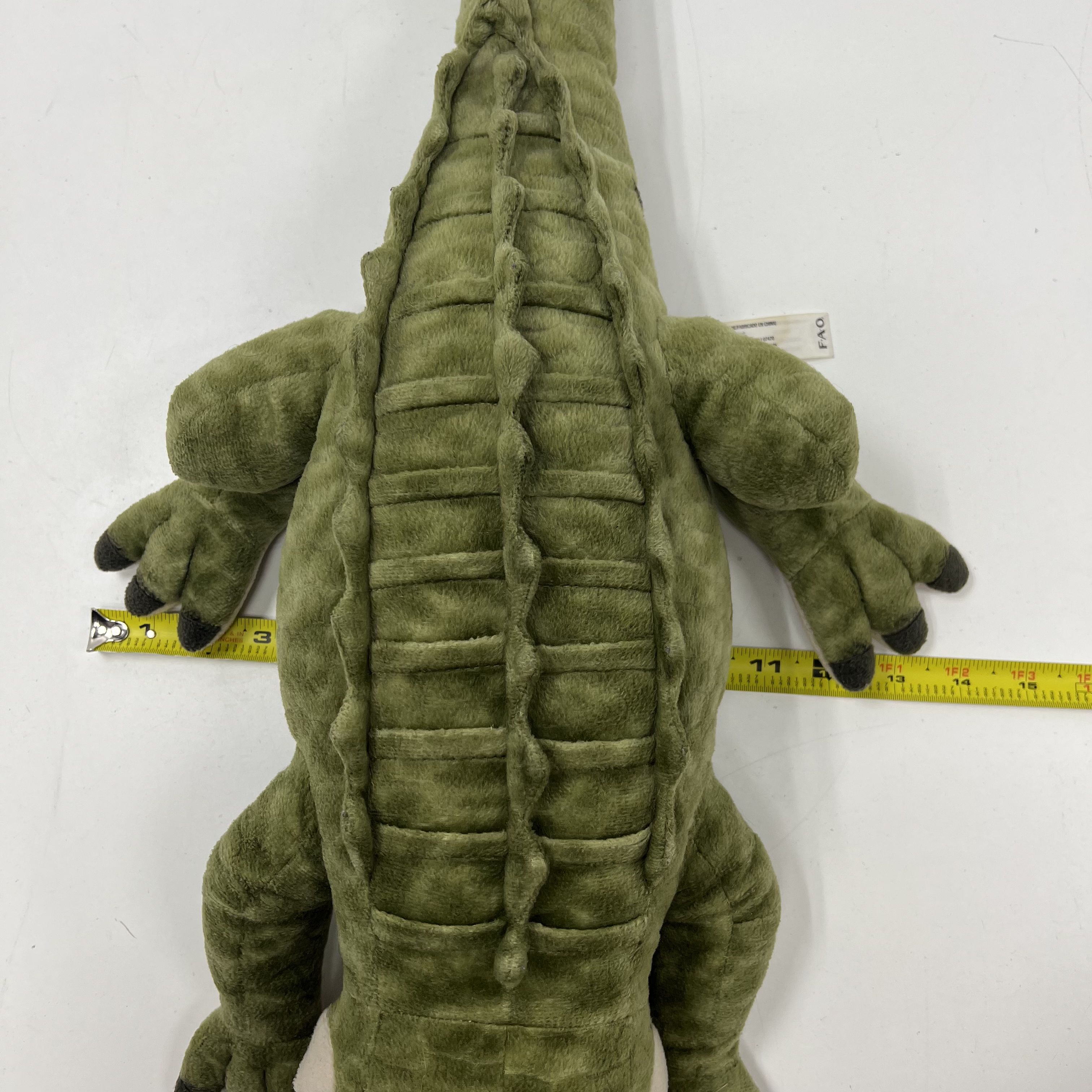FAO Schwarz Large 25" Alligator Crocodile Green Stuffed Animal Plush Toy 2015