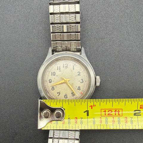 Vintage Wearever Sportsman Military Style Manual Wind Watch Speidel Band 7"