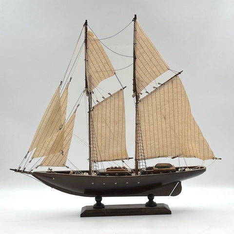 Bluenose Wooden Schooner Model Ship 21" Handcrafted Sailboat Maritime Decor