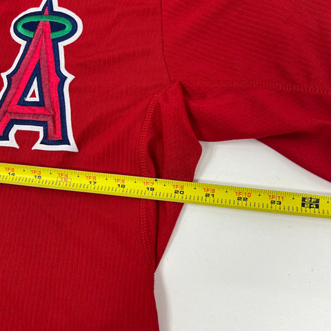 Majestic Red MLB Angels St. Patricks Day Cool Base Authentic Jersey Men's 44 L