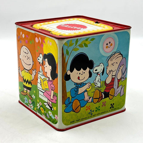 Snoopy Peanuts Mattel Jack in the Box Music Box Vintage 1966 Tested Works