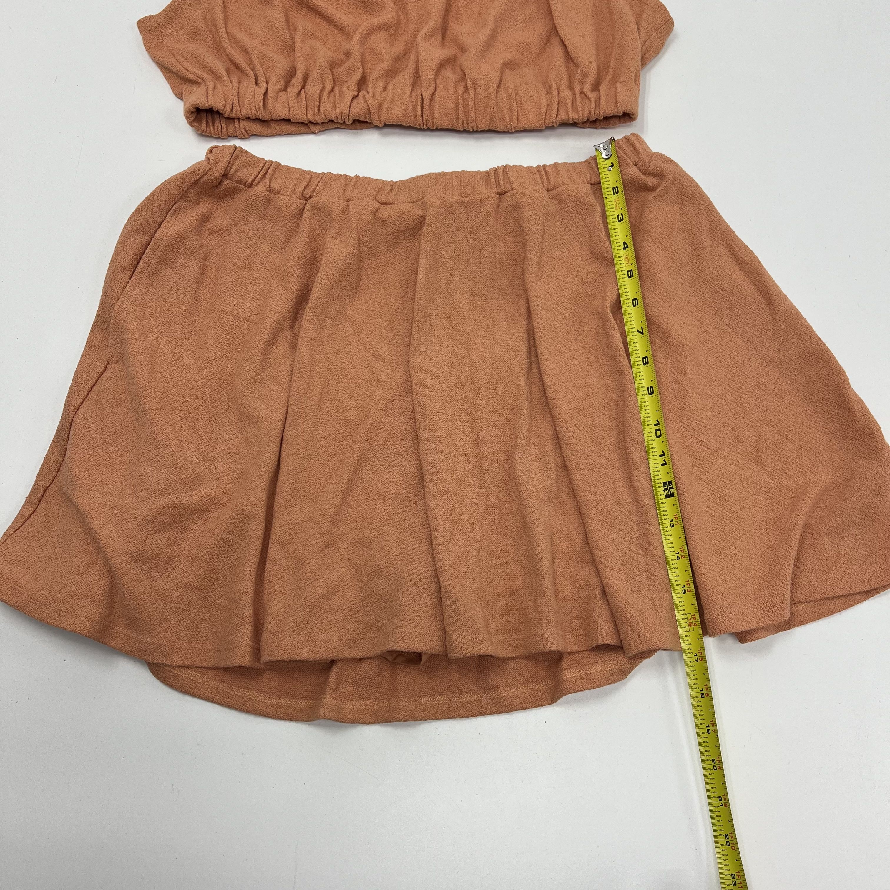 FP Beach Women's Skort Shirt Ace Set Peach Pit Size XL Orange