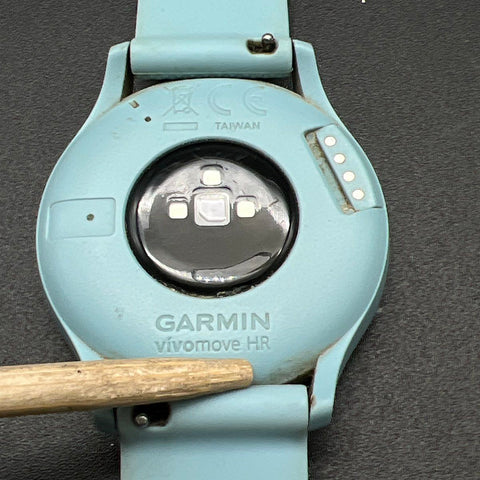 Garmin vivomove HR Sport Hybrid Smartwatch Silver Sea Foam Blue Silicone 43mm
