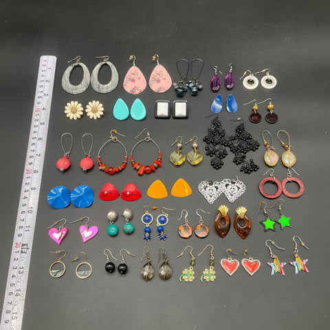 Vintage and Modern Fashion Jewelry Earrings Lot of 31 Pairs Dangle Stud Hoop