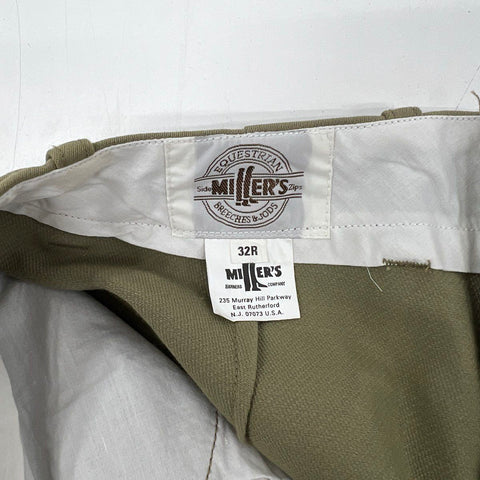 Miller's Women's Beige Schoeller Stretch Side Zip Breeches Jodhpurs Sz 32R NWT
