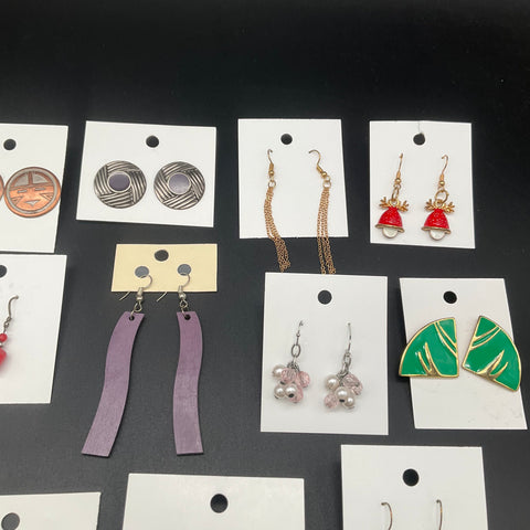 Vintage & Modern Costume Jewelry Earrings Lot of 21 Pairs Dangle Hoop Stud