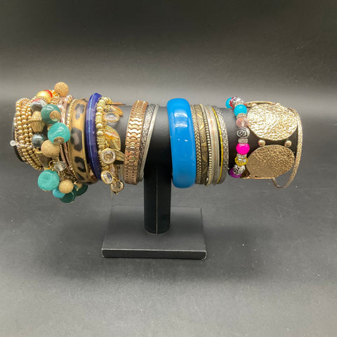 Vintage & Modern Bohemian Jewelry Lot 25+ Bangles Beaded Cuff Bracelets