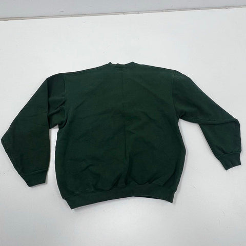 Vintage Y2K Sean Jean Men's Green Embroidered Signature Crewneck Sweatshirt XL