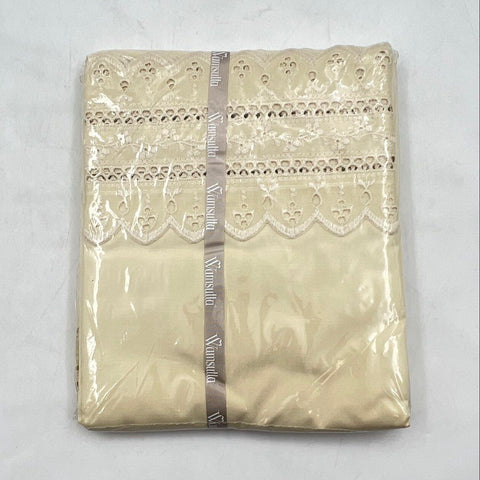 Wamsutta Supercale Plus Vintage Eyelet Lace Pillowcases 2 Standard Ivory NIB