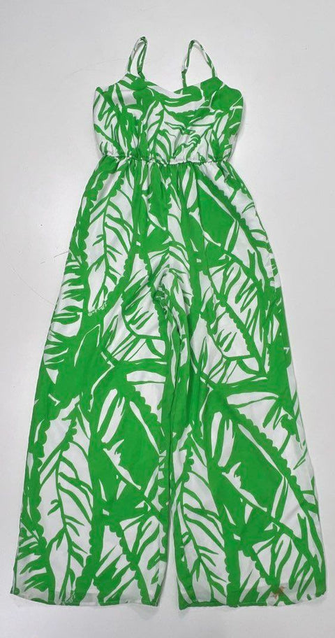 Lilly Pulitzer Target Women's Green White Palm Leaf Print Wide Leg Jumpsuit Sz M