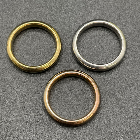 Milor Italy Stainless Steel Tri-Color Stacking Band Ring Set of 3 Size 8
