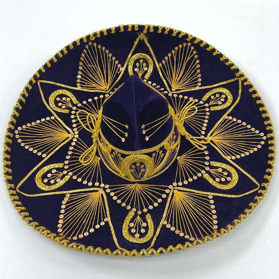 Vintage Men's Pigalle & Callidad Gold Braid Embroidered Velvet Sombrero Lot