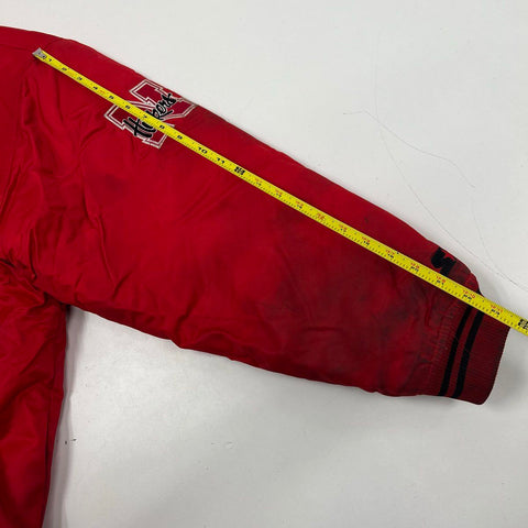 Vintage 90s Starter Men's Red Nebraska Huskers Puffer Bomber Jacket XL