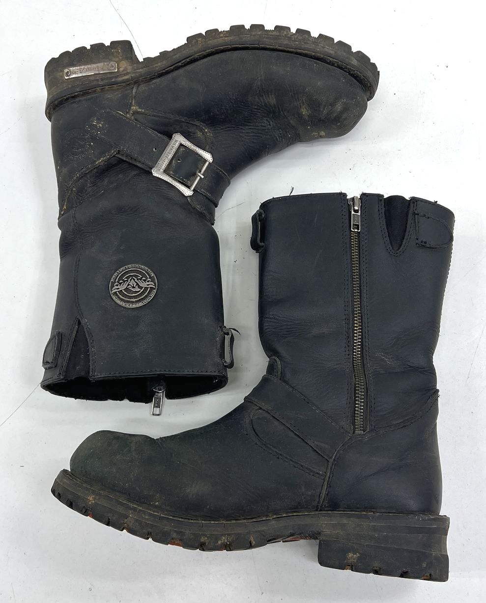 Milwaukee Leather MBM9020 Black Leather Motorcycle Boots Men's Size 7.5