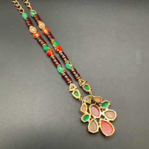 Kate Spade Fine Art Charm Statement Pendant Necklace Multi-Color Gold Tone 18"