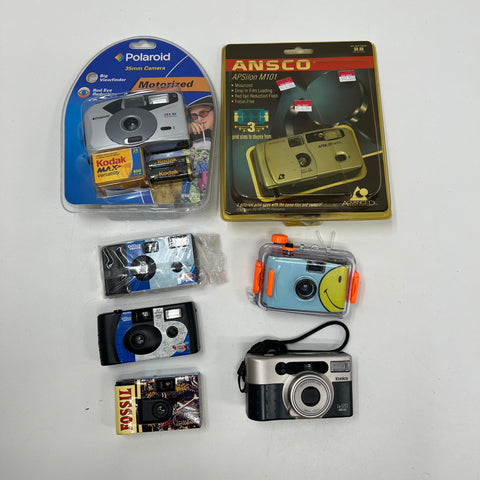 Konica Polaroid Ansco 35mm & APS Film Point & Shoot Camera Lot of 7