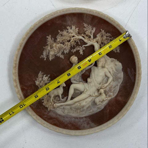 Lot of 2 Vintage Relief Wall Plates A. Santini Madonna & Gayle Bright Appleby