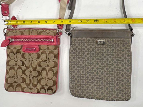 Coach Signature C & Optic C Canvas Crossbody Bag Purse Lot of 2
