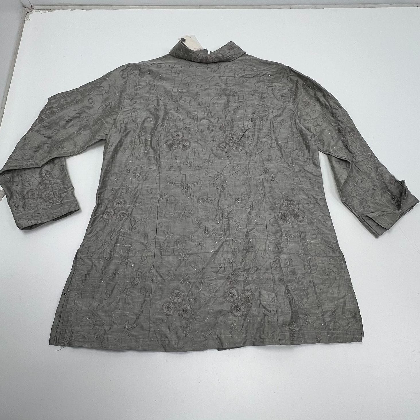 Chicos Design Vintage Silk Embroidered Ogan Bali Jacket Top Women's 3 L NWT