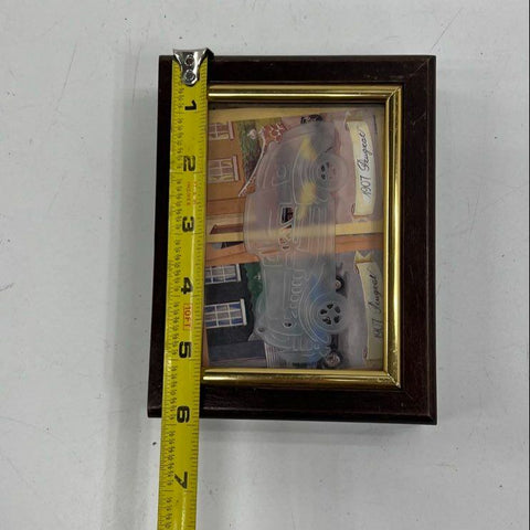 Vintage 80s Peugeot 1907 Car Playing Cards Wooden Display Box Automobilia