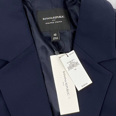 Banana Republic Women's Navy Sculpted Stretch Single Button Blazer Sz 10 NWT
