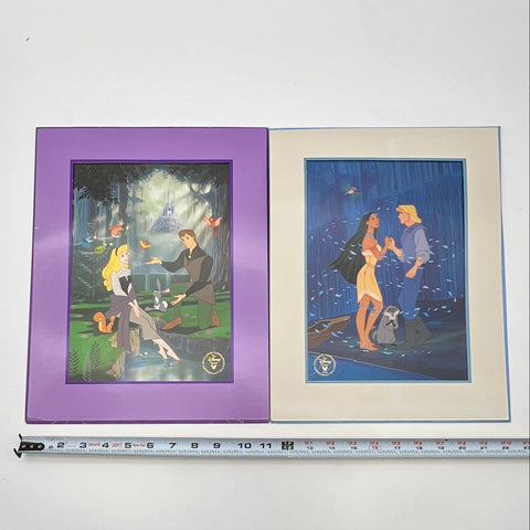 Disney Store Exclusive 1995 Lithographs Sleeping Beauty Pocahontas 11x14 2pc