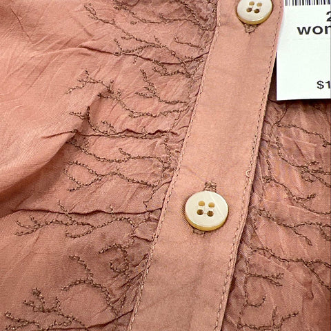 J. Jill Women's Copper Embroidered Rayon Button Front Shirt Tunic Sz 2X NWT