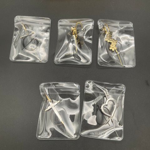 Oreylo Helix Hook Earrings Lot of 5 Heart Cross Rose Flower Gold Tone